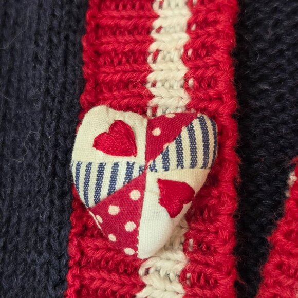 Vintage '96 Eagles Eye Collectibles Patriotic Parade Knit Vest Medium Navy Red - Picture 9 of 14